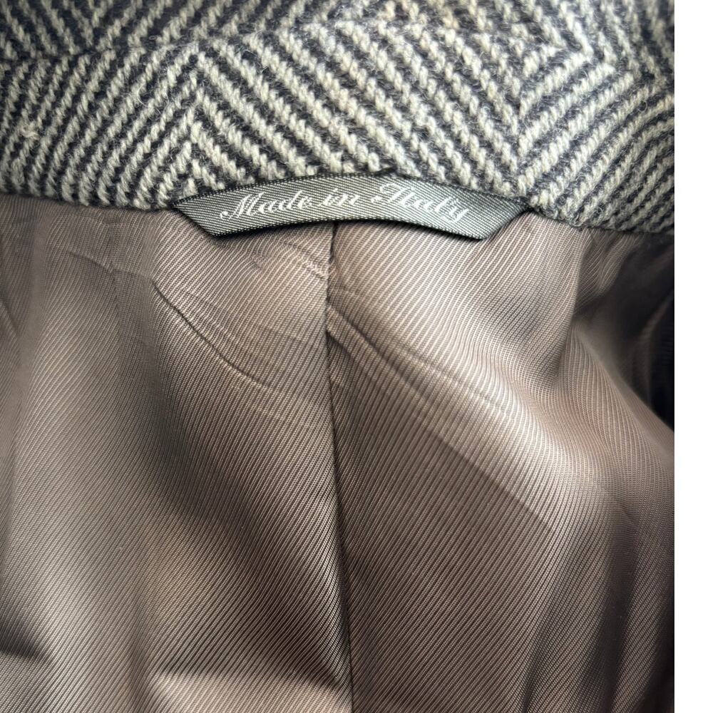 Canali Italian Herringbone Wool Coat Mens Size 36 52 - Picture 5 of 11